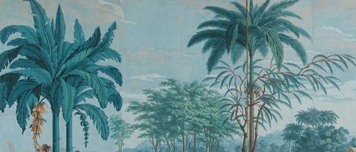 Joseph Dufour, Les Sauvages de la Mer Pacifique, 1804, Papier peint panoramique imprimé à la planche, Mâcon, Musée des Ursulines, inv. 17041 Au jardin des Héspérides